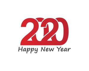 Happy New Year 2020 Text Design Patter, Vector illustration