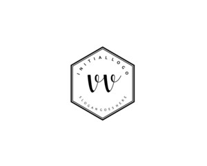  VV Initial handwriting logo vector