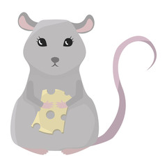 Seated Rat with Cheese in its Paws