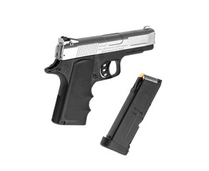 Pneumatic pistol isolated on white background.