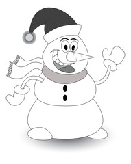 funny snowman made of snow during the winter months