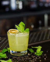 A green cocktail