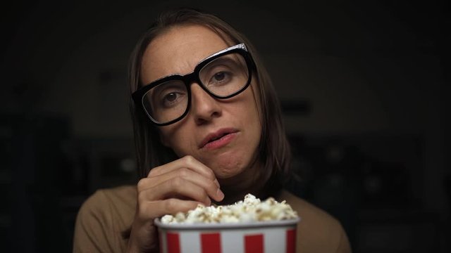 Woman watching romantic movies