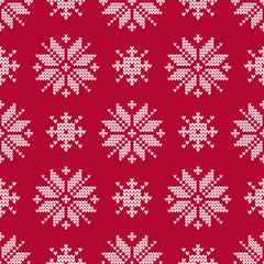 Naklejka na ściany i meble Seamless knitted pattern. A warm sweater. Can be used for wallpaper, textile, invitation card, wrapping, web page background.