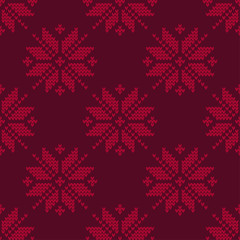 Obraz na płótnie Canvas Seamless knitted pattern. A warm sweater. Can be used for wallpaper, textile, invitation card, wrapping, web page background.