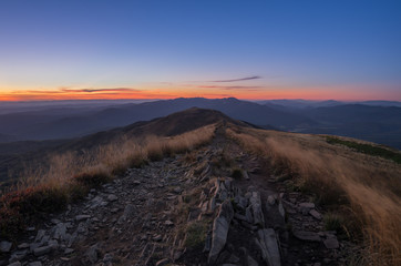 Polish mountains Bieszczady. Dawn on Połonina Caryńska. © uranos1980