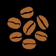 Obraz premium Coffee bean, seed of coffee plant on black background