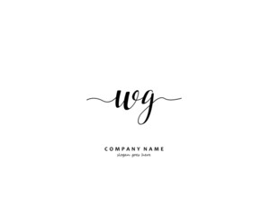 WG Initial handwriting logo vector