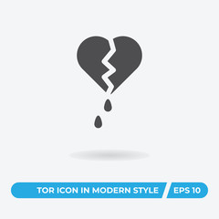 Broken heart vector icon, simple sign for web site and mobile app.