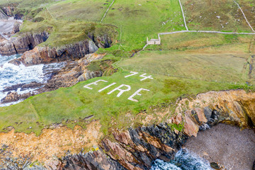 Aerial view of the Wild Atlantic Coastline by Maghery, Dungloe - County Donegal - Ireland.