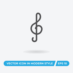 Obraz premium Clef vector icon, simple sign for web site and mobile app.