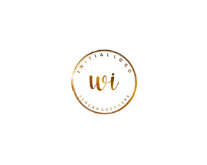 WI Initial handwriting logo vector