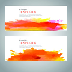 set of abstract banners