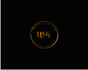 WA Initial handwriting logo vector