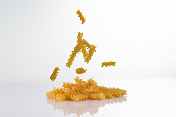 Obraz premium Fusilli Pasta Isolated On White Background.
