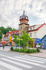 Obraz premium DOBCZYCE, POLAND - AUGUST 03, 2019: Old town in Dobczyce