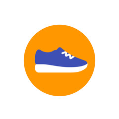 Running shoe icon, trainers, sneakers, flat vector