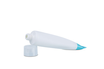 White Skin cream tube cosmetic hygiene conditioner with body moisturising isolated on white background