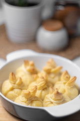 baking pastry stuffed in a pan