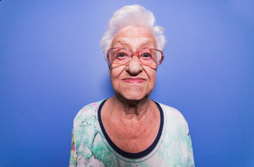 Funny grandmother portraits.