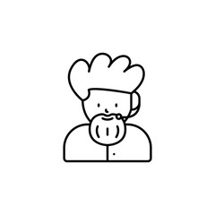 call center, avatar line icon on white background