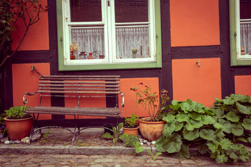 Stralsund. Historic architecture of the Port city located on the island of Rugen in Germany