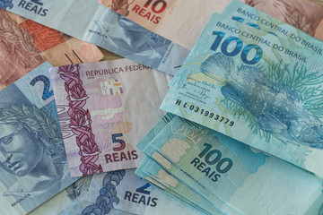 Brazilian money, different denominations 