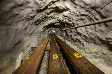 mine ore shaft tunnel drift underground pumping station