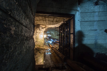 Fototapeta na wymiar mine ore shaft tunnel drift underground pumping station