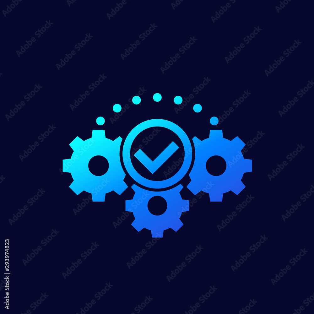 Poster execution or implementation icon, vector