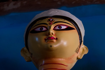 Goddess Durga Idol making for Navratri Festival in India