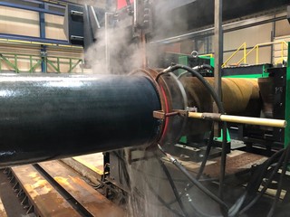 pipes machinery and steam turbine at a plant