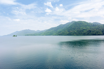 Beautiful natural view with green trees in the background