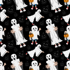 Halloween Ghost Patterns 02