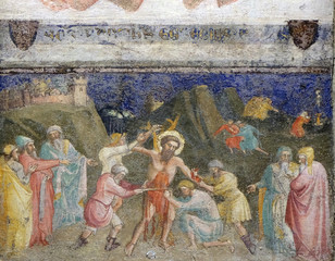 The Martyrdom of Saint Bartholomew, fresco in Orsanmichele Church in Florence, Tuscany, Italy