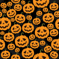 Seamless Pattern Halloween Pumpkins