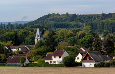 Fototapeta na wymiar La Chaussée d'Ivry village in Normandy