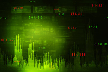 2d rendering Stock market online business concept. business Graph 