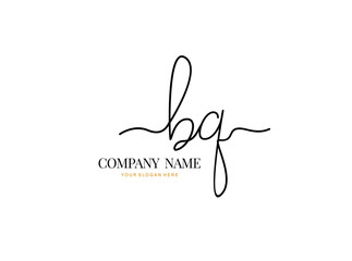 B Q BQ Initial handwriting logo design with circle. Beautyful design handwritten logo for fashion, team, wedding, luxury logo.