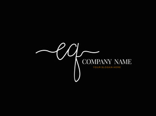 E Q EQ Initial handwriting logo design with circle. Beautyful design handwritten logo for fashion, team, wedding, luxury logo.