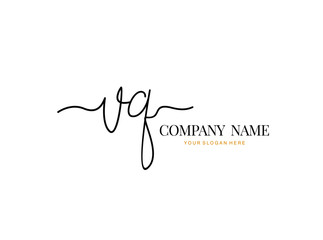 V Q VQ Initial handwriting logo design with circle. Beautyful design handwritten logo for fashion, team, wedding, luxury logo.
