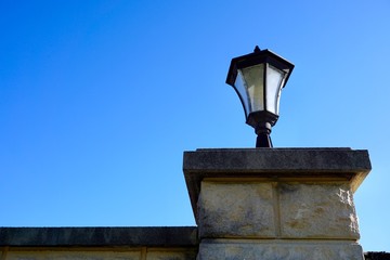 street light and blue sky in the street
