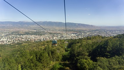 Fototapeta na wymiar cable car in macedonial capitol skopje