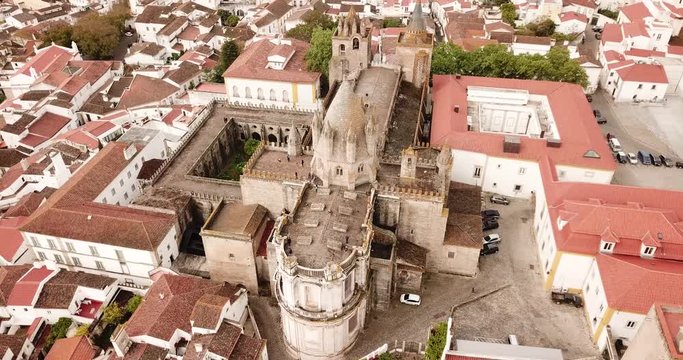 Picturesque top view of city Evora. Portugal