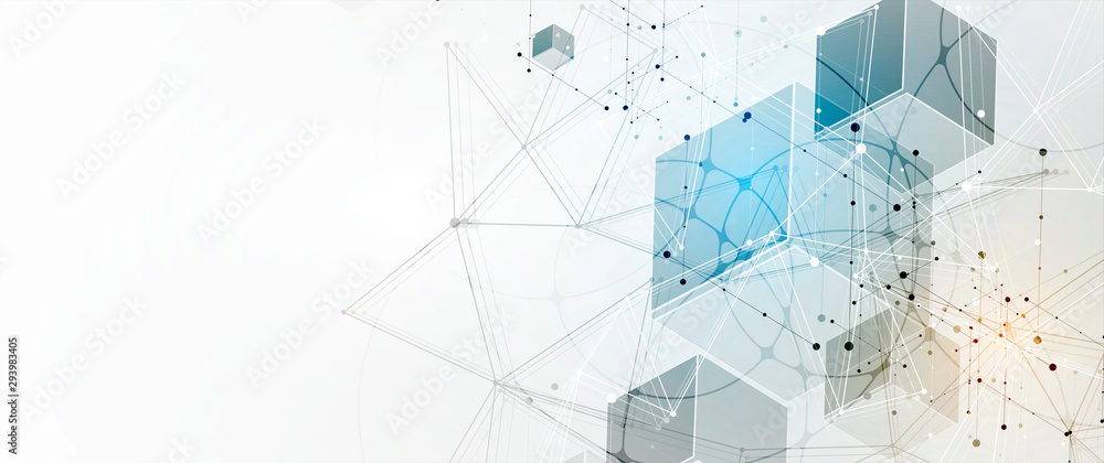 Poster technology data background, idea of global business solution