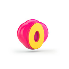 Cartoon yellow letter O