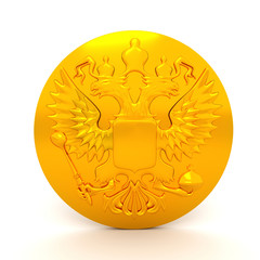 Double-headed eagle emblem.