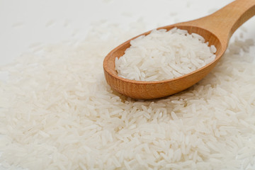 Fototapeta na wymiar white rice on a white table close-up