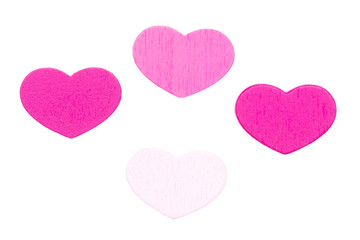 Pink hearts isolated on a white background