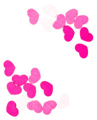 Pink hearts isolated on a white background